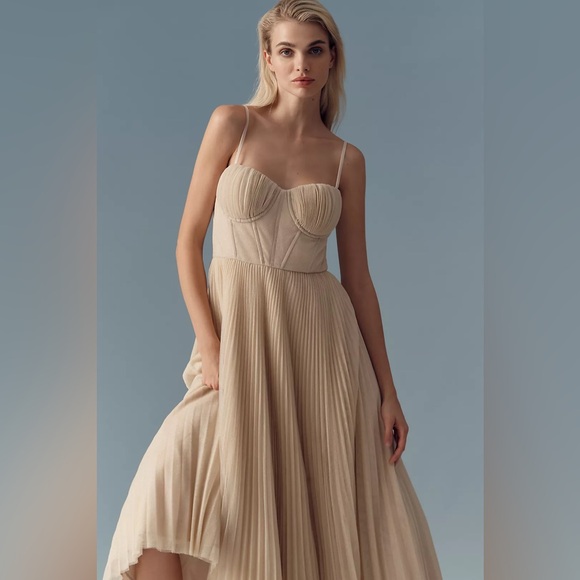 Hutch Amara Elegant Cream/Light Gold Shimmer Midi Dress (New in polybag) - Picture 3 of 7